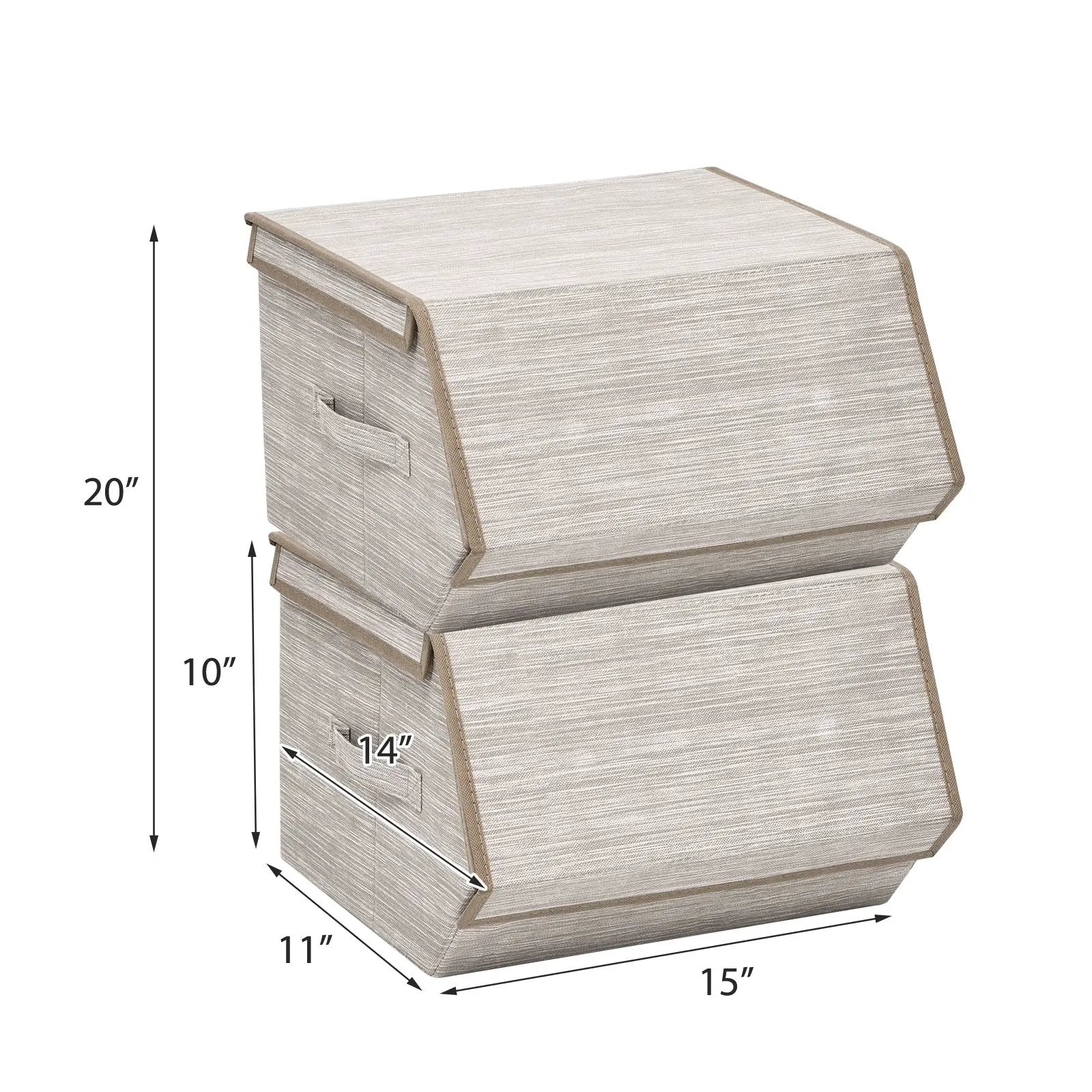Set of 4 Storage Bins Stackable Cubes with Lid by DirectDeals
