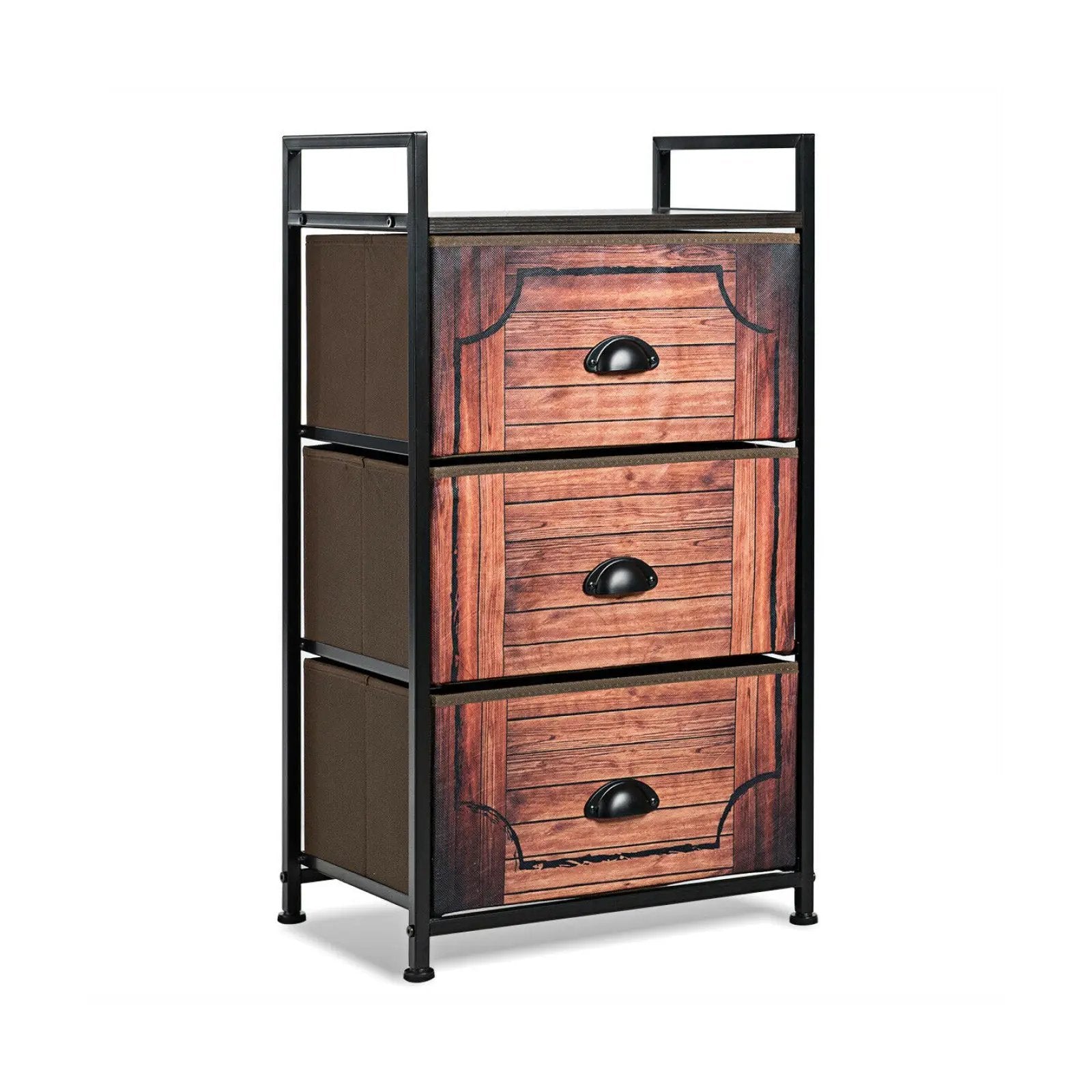Industrial 3-Layers Fabric Dresser with Fabric Drawers and Steel Frame by DirectDeals