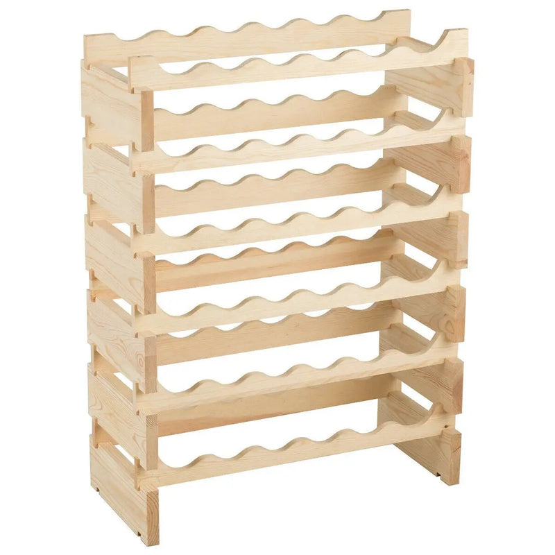 36 Bottles Stackable Wooden Wobble-Free Modular Wine Rack by DirectDeals