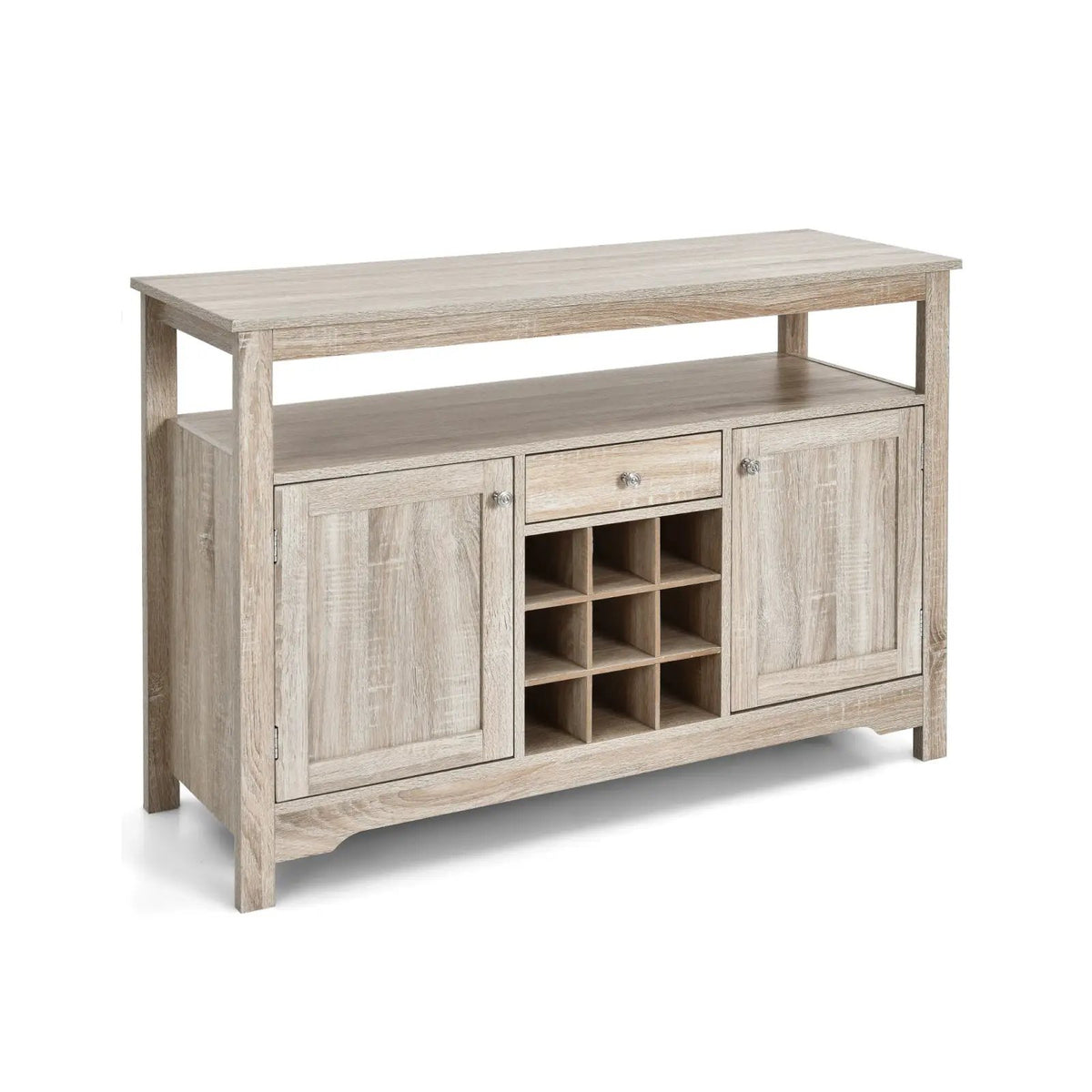 Server Buffet Sideboard With Wine Rack and Open Shelf by DirectDeals