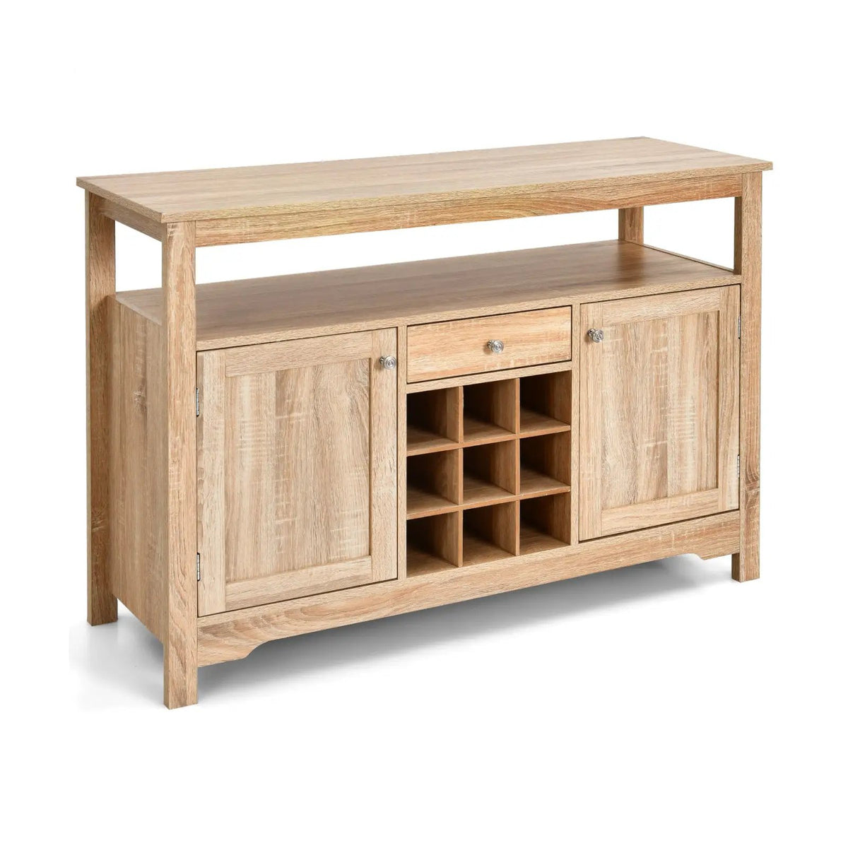 Server Buffet Sideboard With Wine Rack and Open Shelf by DirectDeals