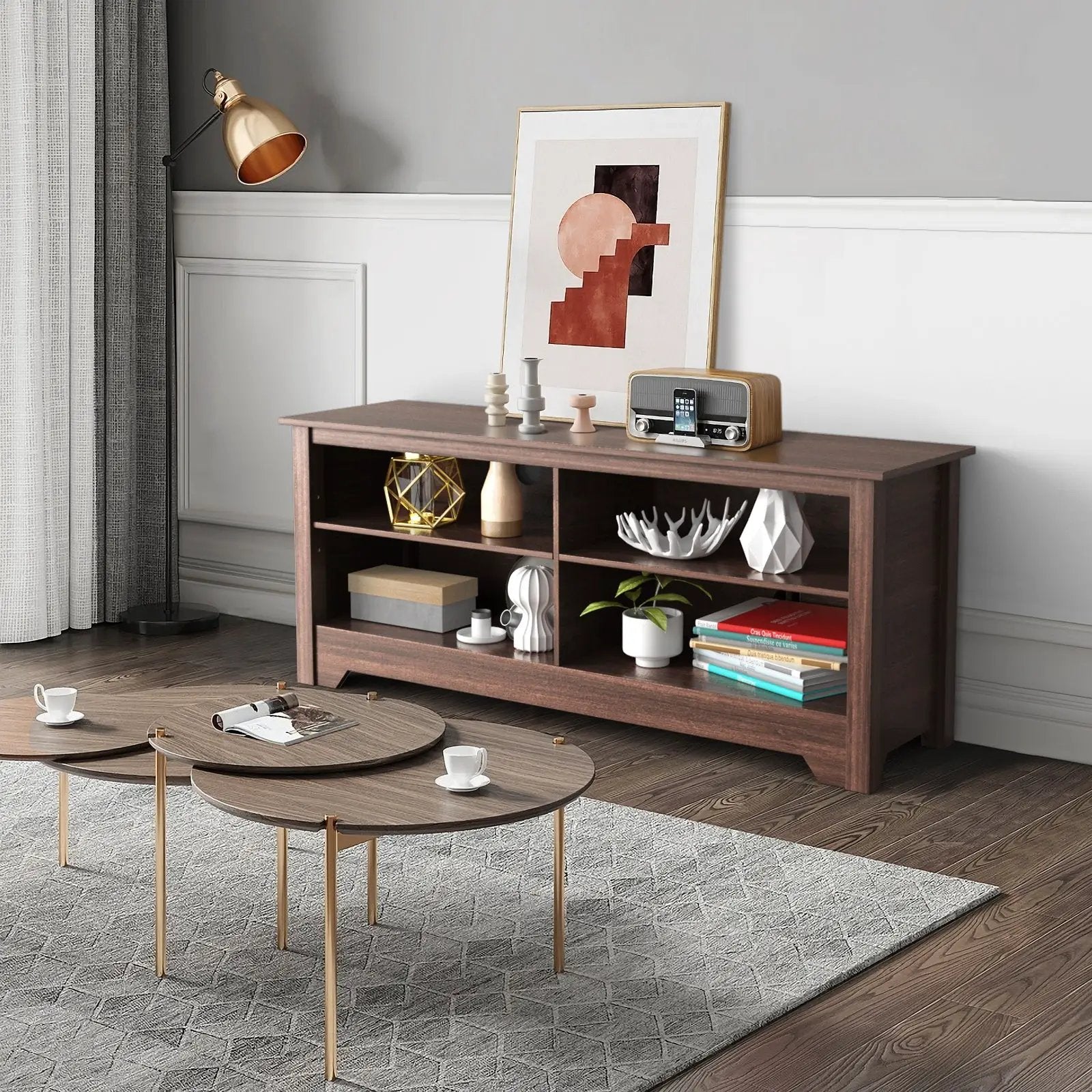 58 Inch Wooden Entertainment Media Center TV Stand by DirectDeals