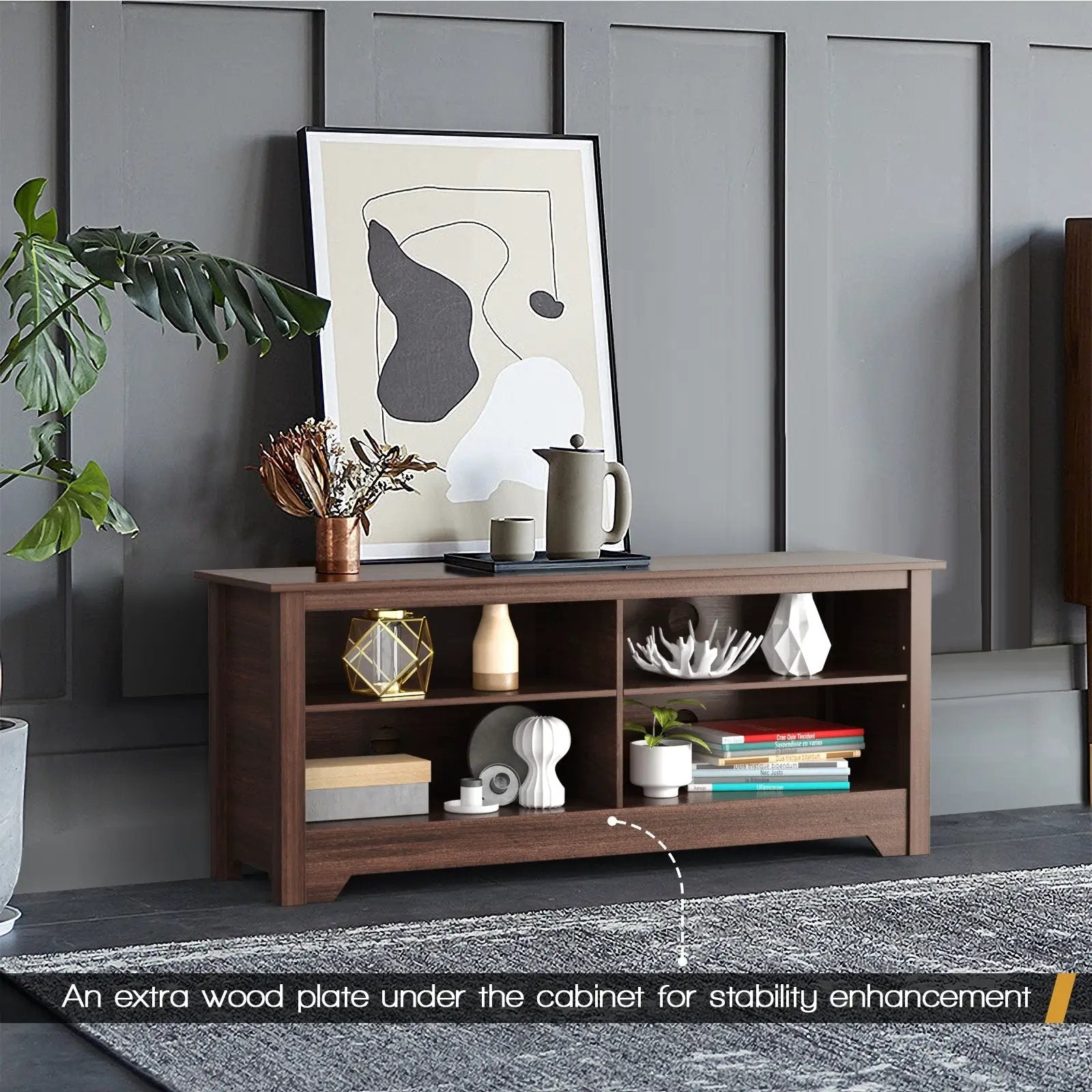 58 Inch Wooden Entertainment Media Center TV Stand by DirectDeals