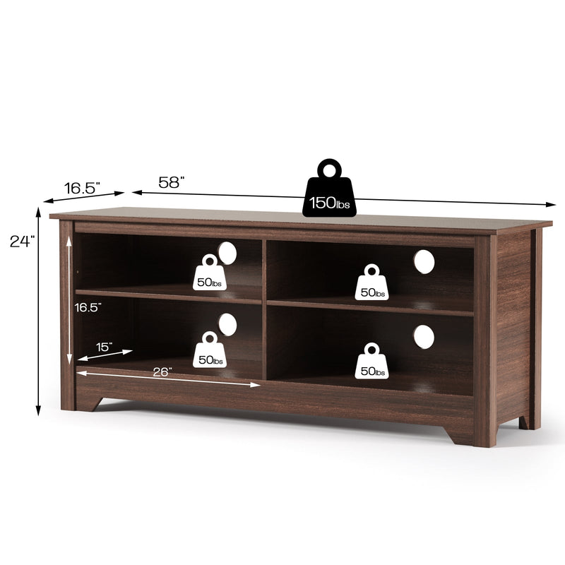 58 Inch Wooden Entertainment Media Center TV Stand by DirectDeals