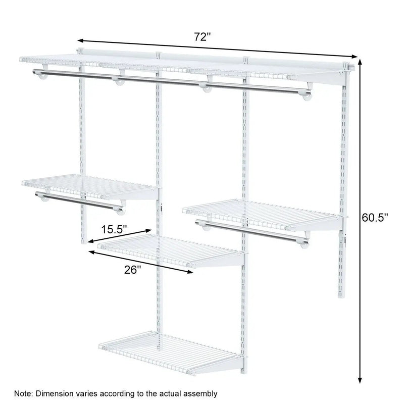 Adjustable Wall Mounted Closet Rack System with Shelf by DirectDeals