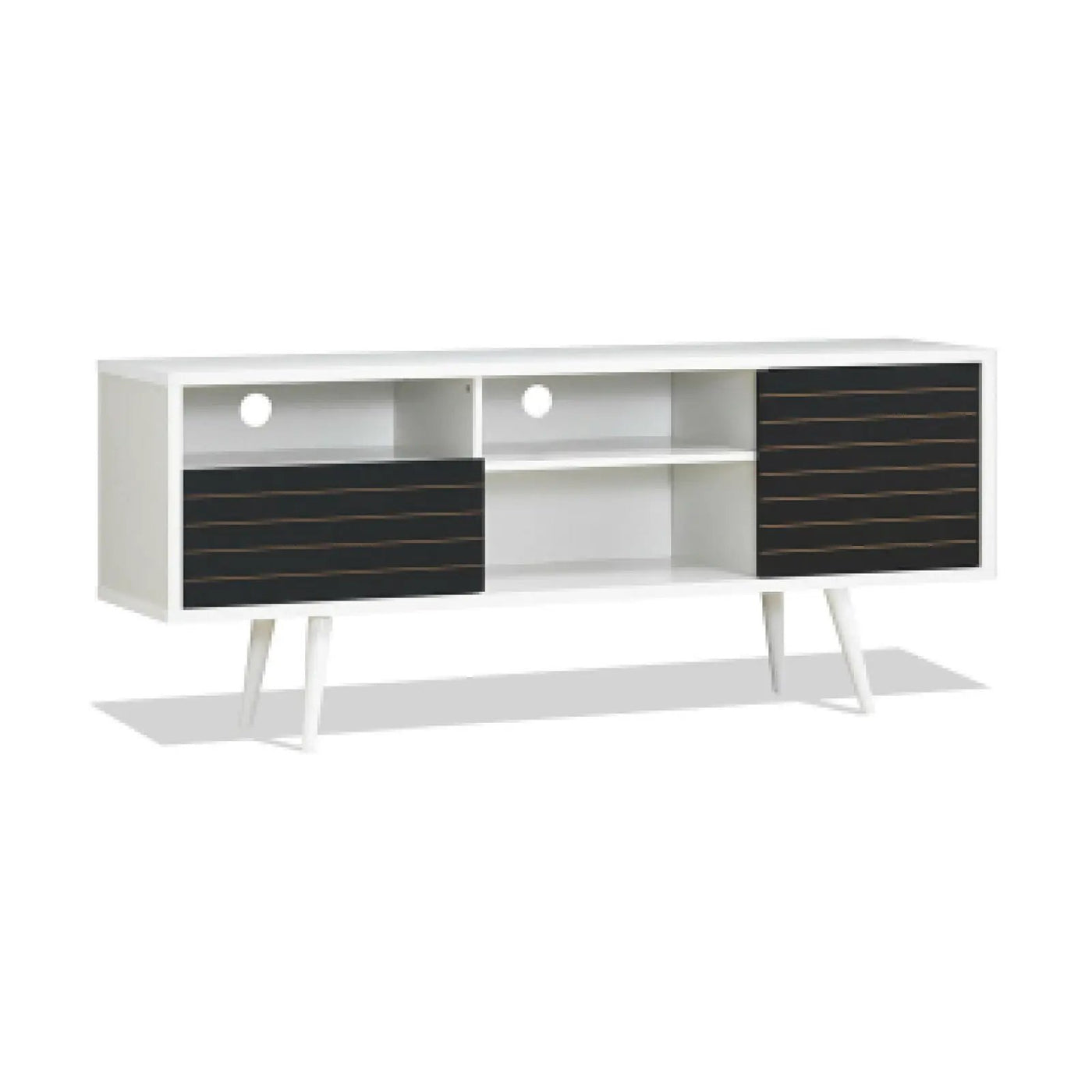 Mid-Century Modern TV Stand for TVs up to 65 Inch with Storage Shelves by DirectDeals