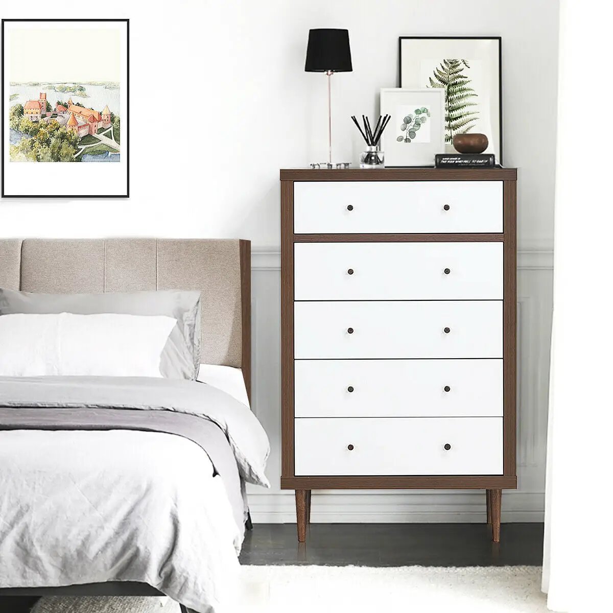 Antique-Style Free-Standing Dresser with 5 Drawers by DirectDeals