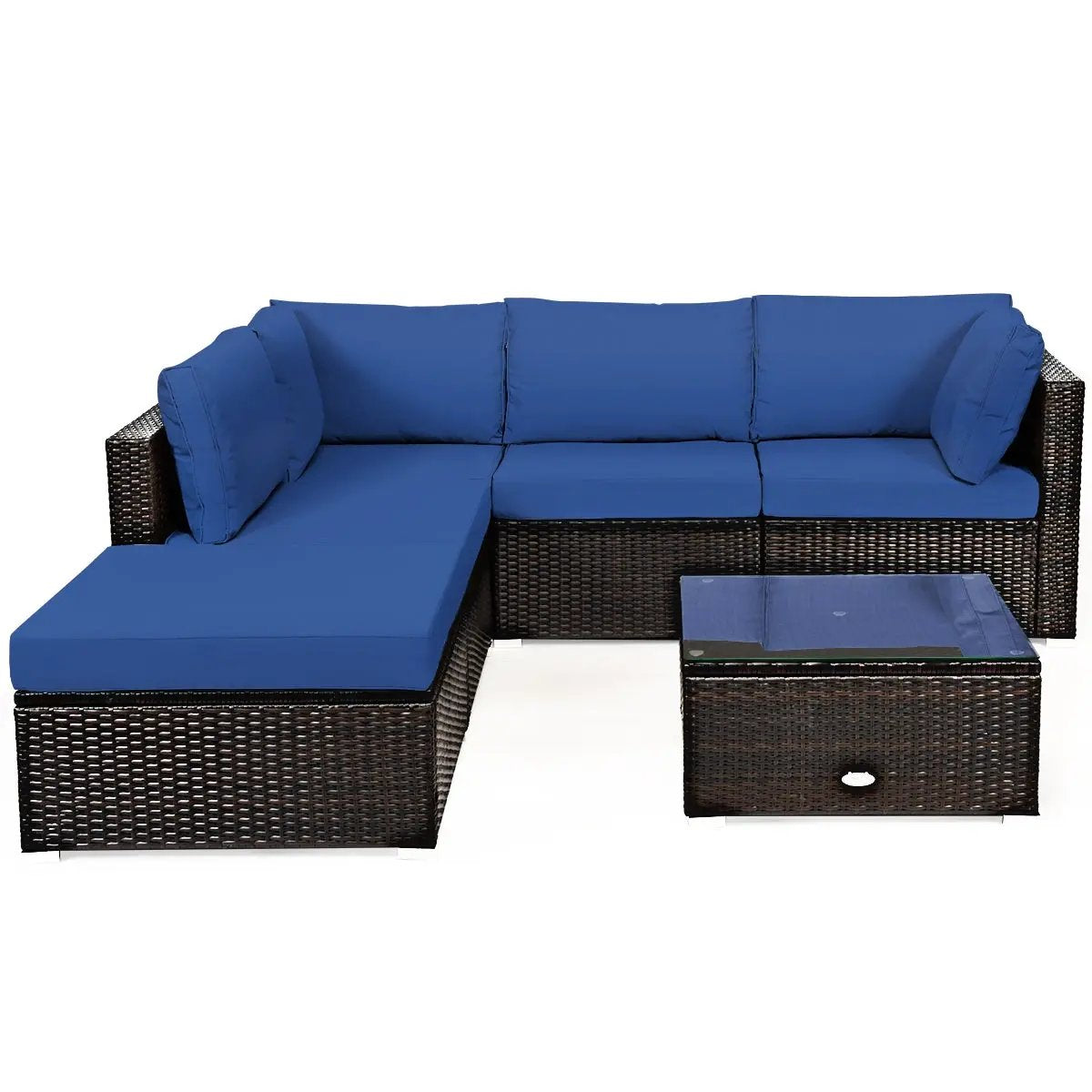 6 Pieces Outdoor Patio Rattan by DirectDeals