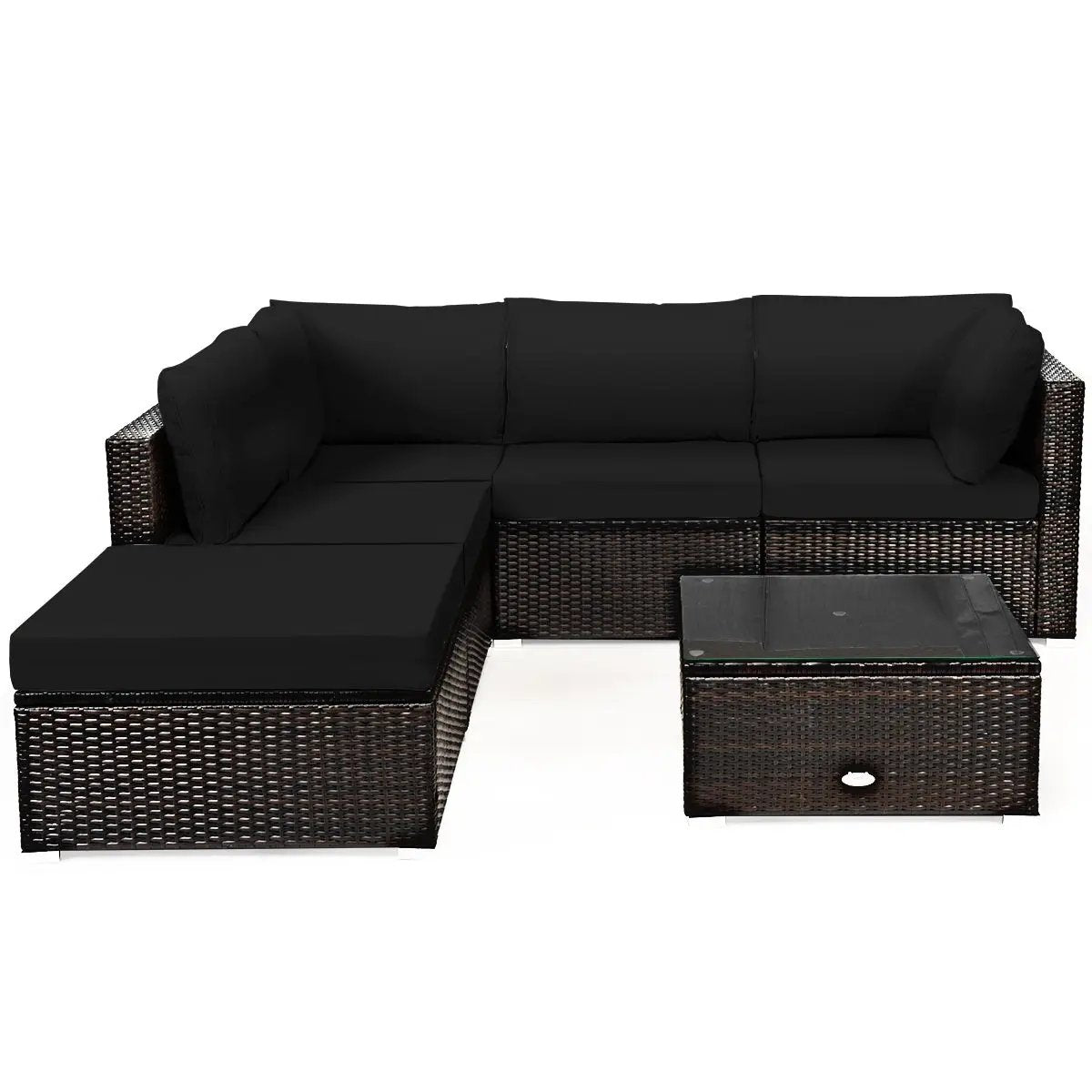 6 Pieces Outdoor Patio Rattan by DirectDeals