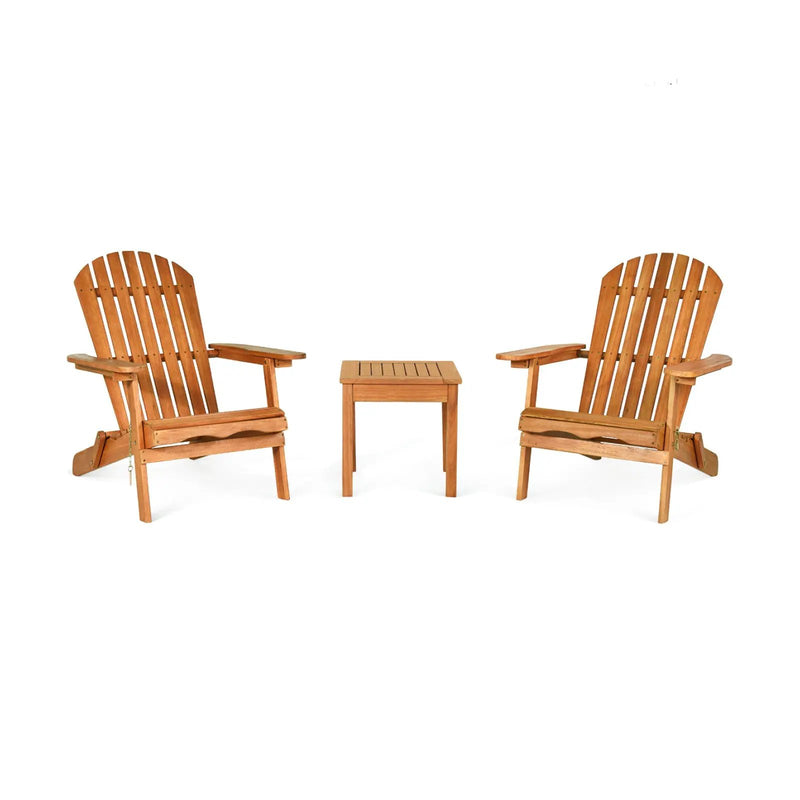 3 Pieces Adirondack Chair Set with Widened Armrest by DirectDeals