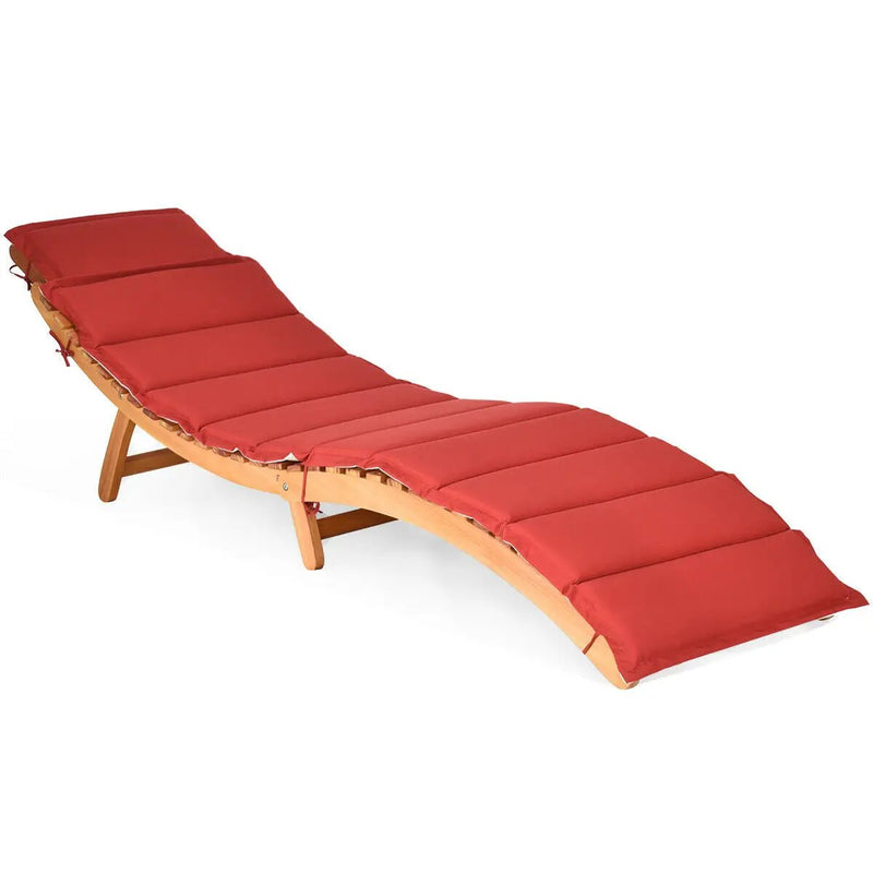 Folding Patio Lounge Chair with Double-Sided Cushioned Seat by DirectDeals