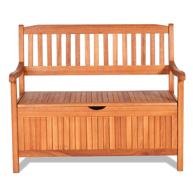 33 Gallon Wooden Storage Bench with Liner for Patio Garden Porch by DirectDeals