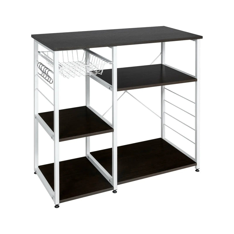 Industrial Kitchen Baker's Rack Microwave Shelf with 6 Hooks by DirectDeals