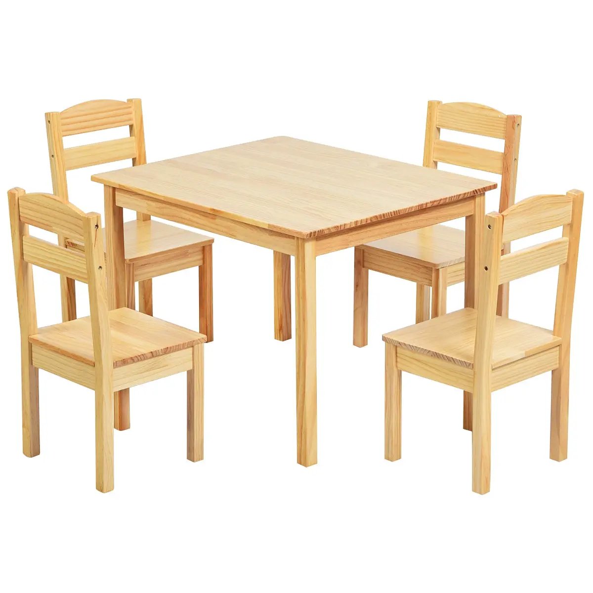 5 pcs Kids Pine Wood Table Chair Set by DirectDeals