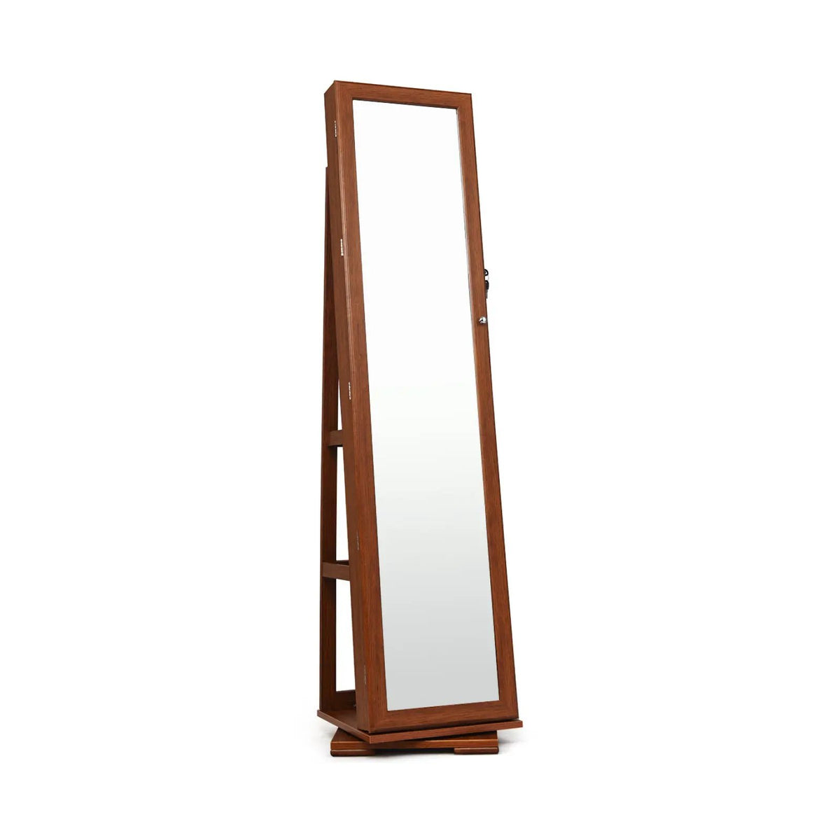 360° Rotatable 2-in-1 Lockable Jewelry Cabinet with Full-Length Mirror by DirectDeals