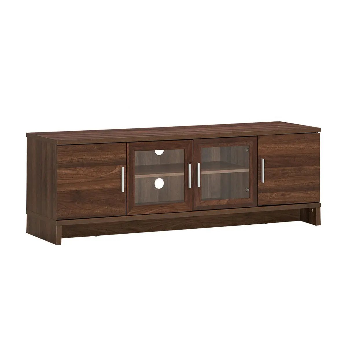 Media Entertainment TV Stand for TVs up to 70 Inches with Adjustable Shelf-Walnut by DirectDeals