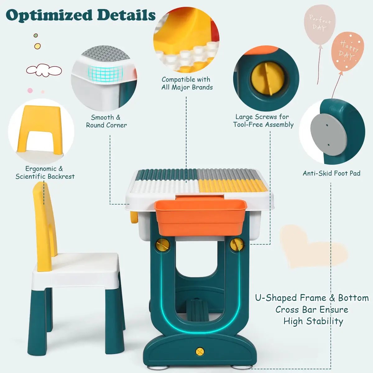 5-in-1 Kids Activity Table Set by DirectDeals