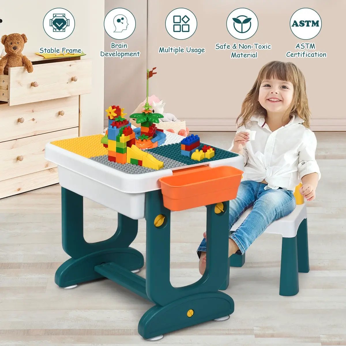 5-in-1 Kids Activity Table Set by DirectDeals
