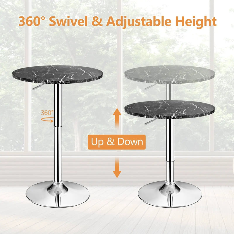 360° Swivel Cocktail Pub Table with Sliver Leg and Base by DirectDeals