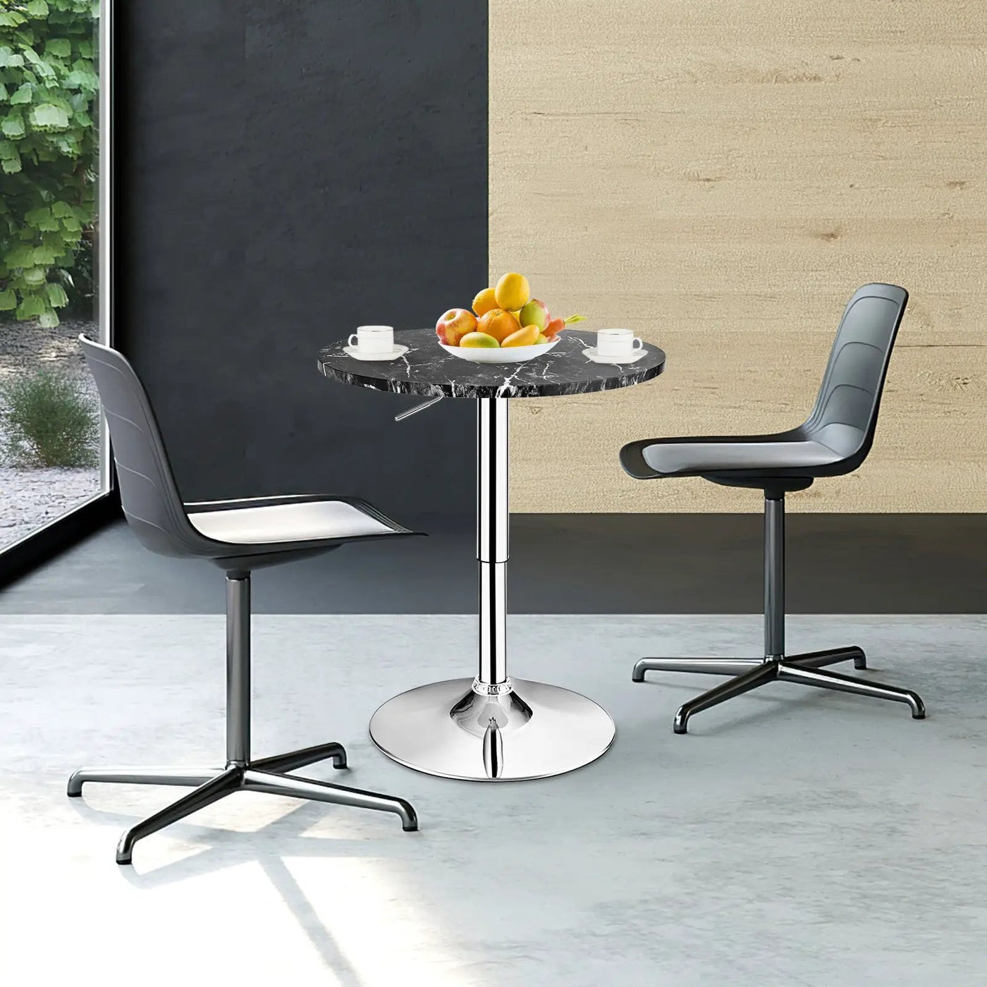 360° Swivel Cocktail Pub Table with Sliver Leg and Base by DirectDeals