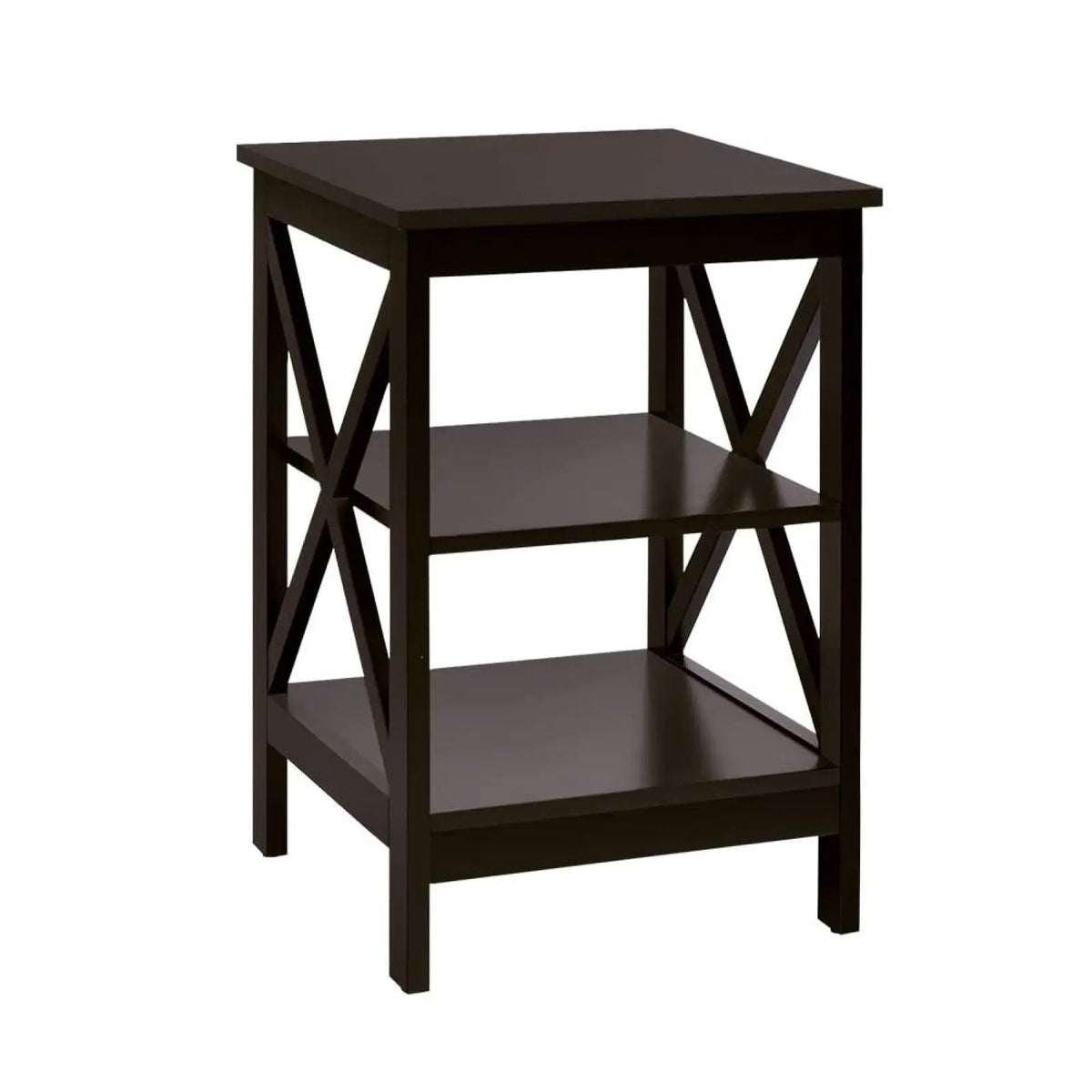 3-Tier X-Design Nightstands with Storage Shelves for Living Room Bedroom by DirectDeals