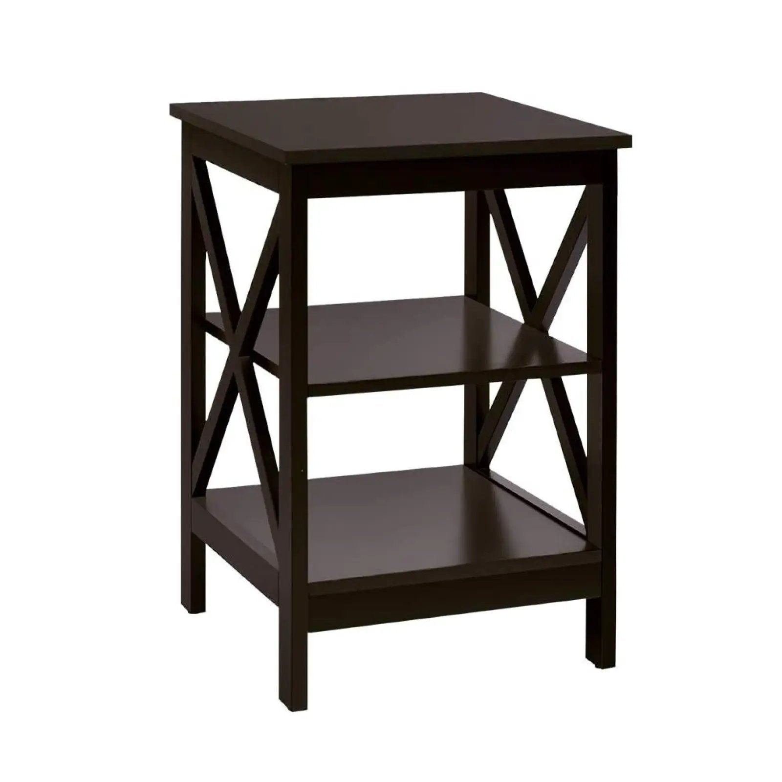 3-Tier X-Design Nightstands with Storage Shelves for Living Room Bedroom by DirectDeals
