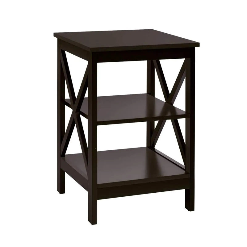 3-Tier X-Design Nightstands with Storage Shelves for Living Room Bedroom by DirectDeals