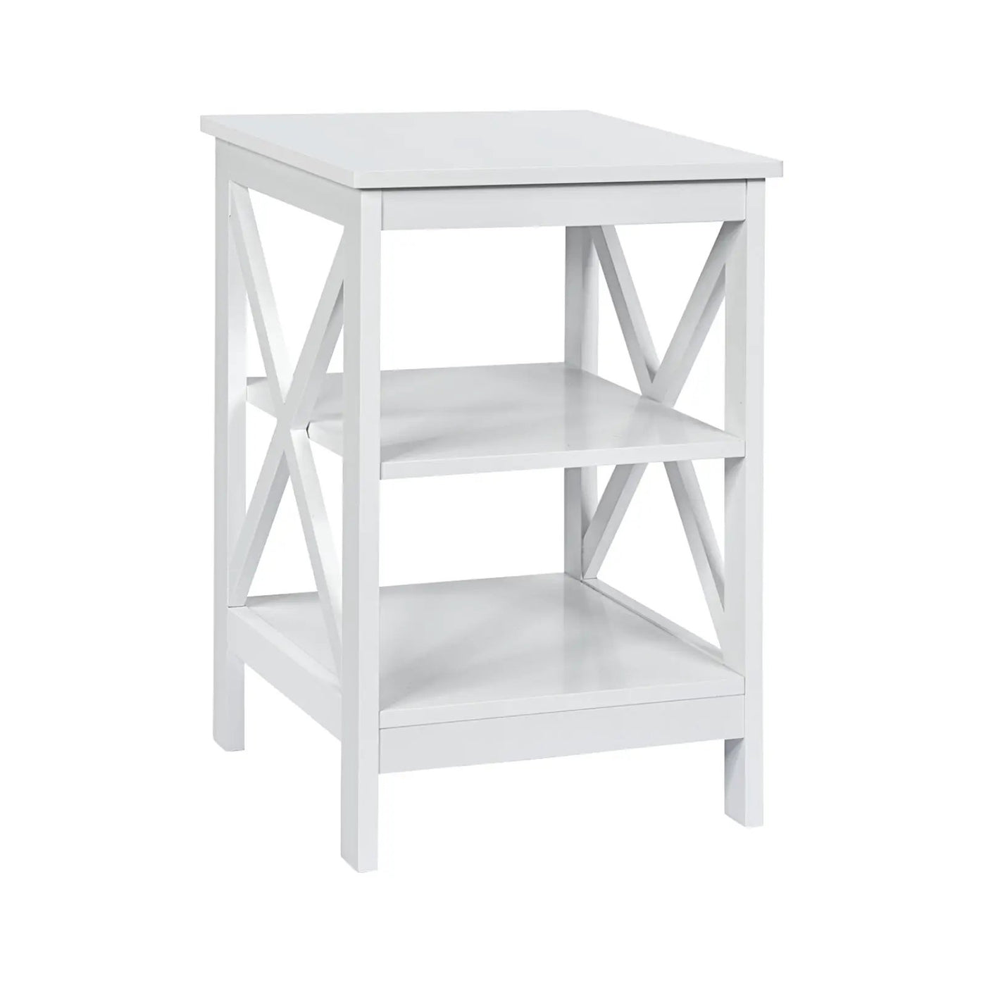 3-Tier X-Design Nightstands with Storage Shelves for Living Room Bedroom by DirectDeals
