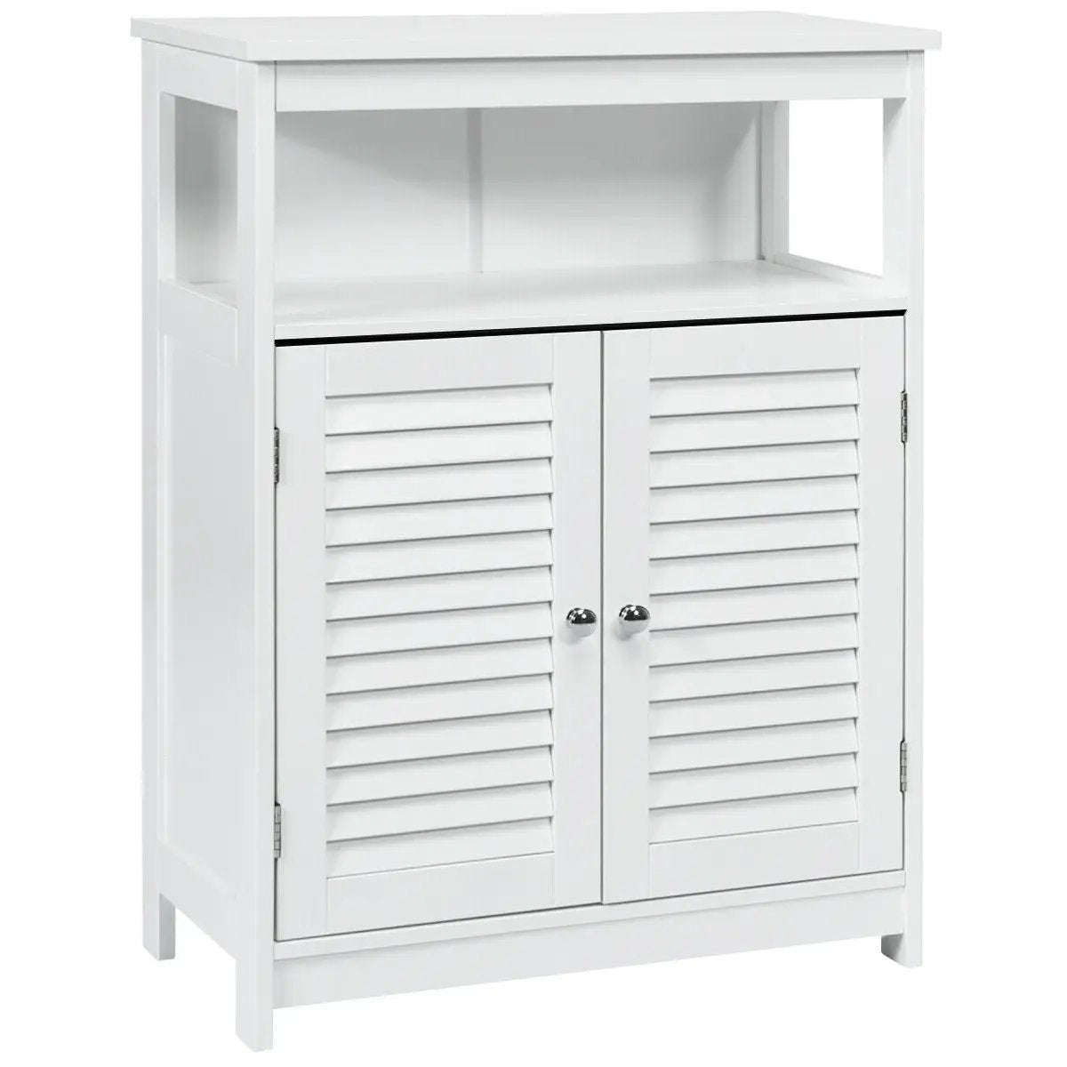 Wood Freestanding Bathroom Storage Cabinet with Double Shutter Door by DirectDeals