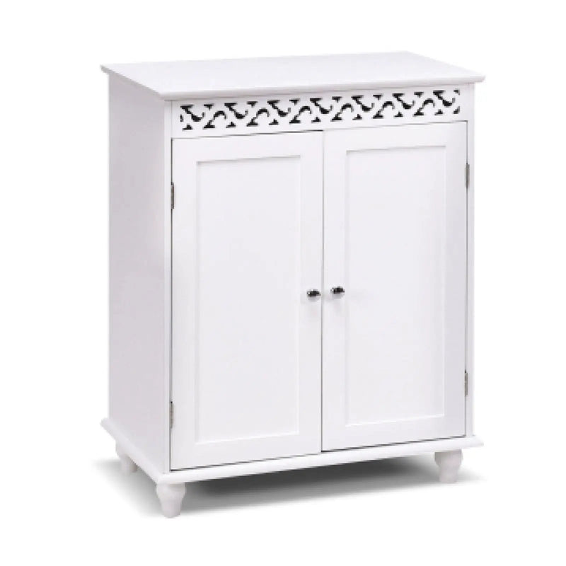 White Wooden 2-Door Storage Cabinet Cupboard by DirectDeals