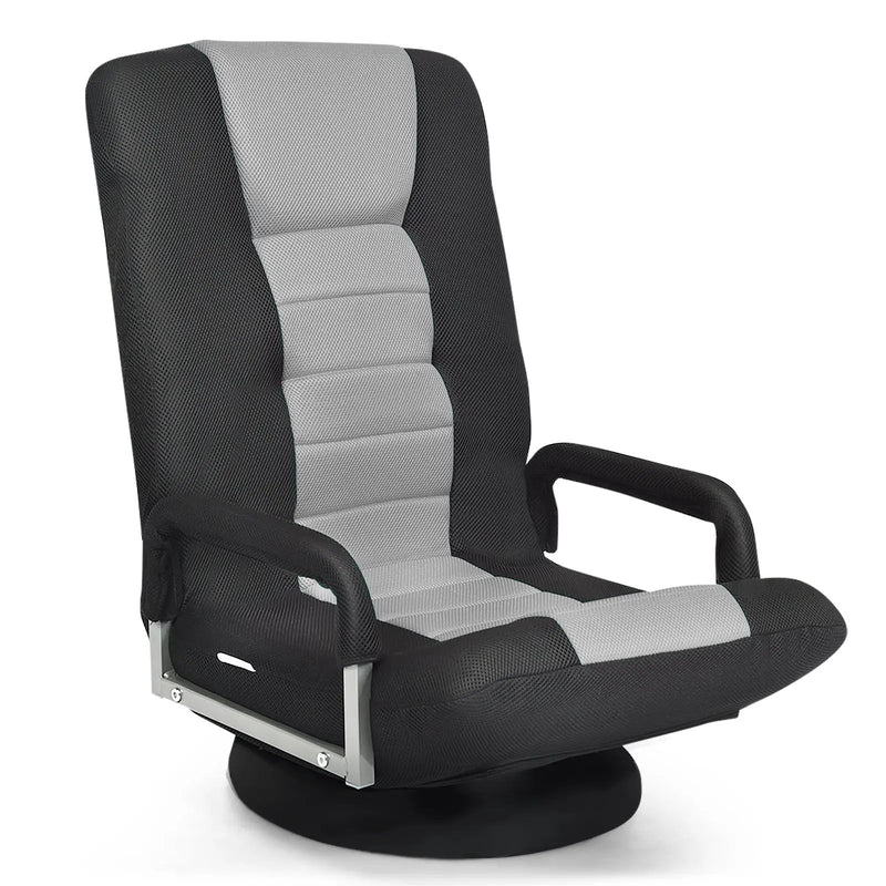 360-Degree Swivel Gaming Floor Chair with Foldable Adjustable Backrest by DirectDeals