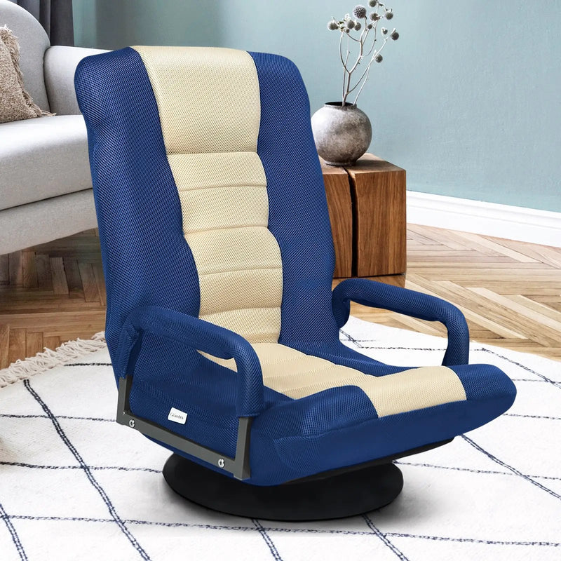360-Degree Swivel Gaming Floor Chair with Foldable Adjustable Backrest by DirectDeals