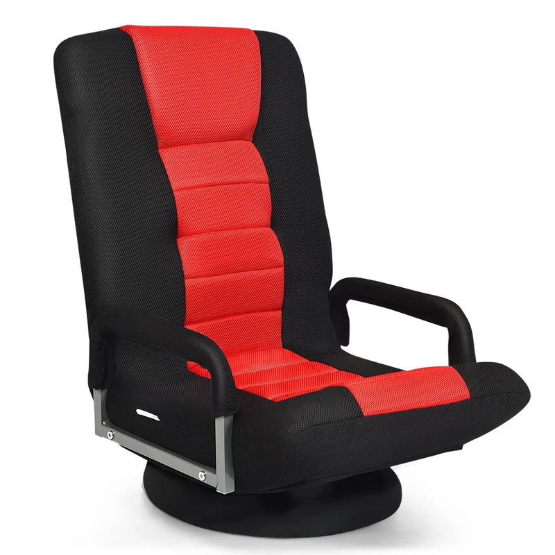 360-Degree Swivel Gaming Floor Chair with Foldable Adjustable Backrest by DirectDeals