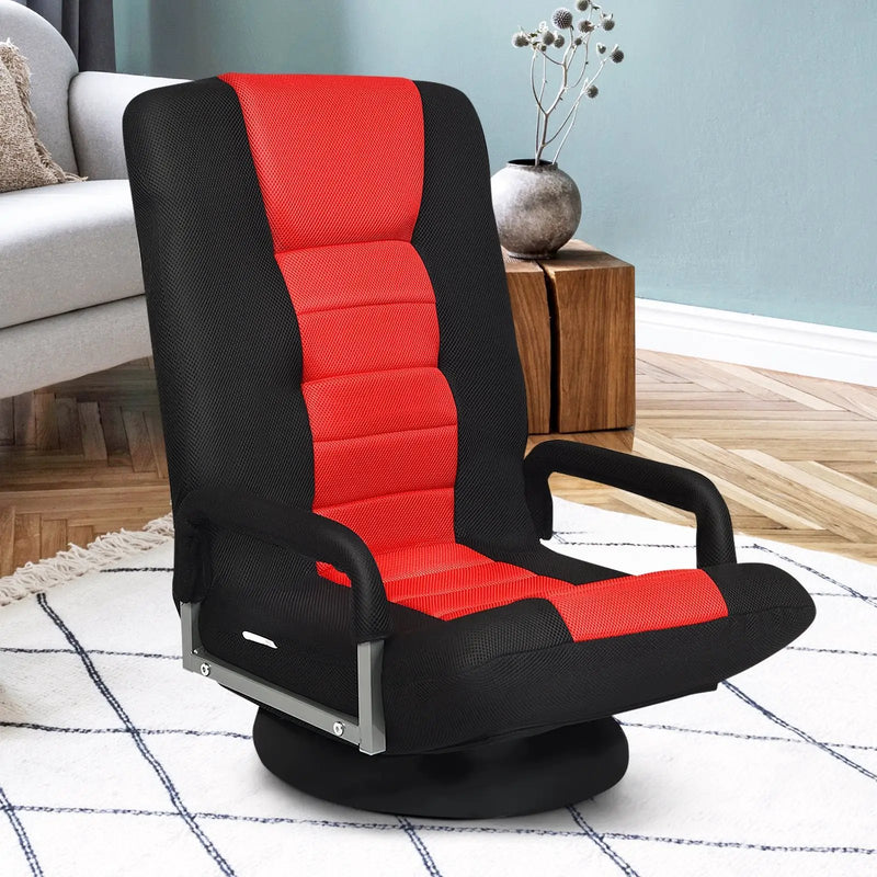 360-Degree Swivel Gaming Floor Chair with Foldable Adjustable Backrest by DirectDeals
