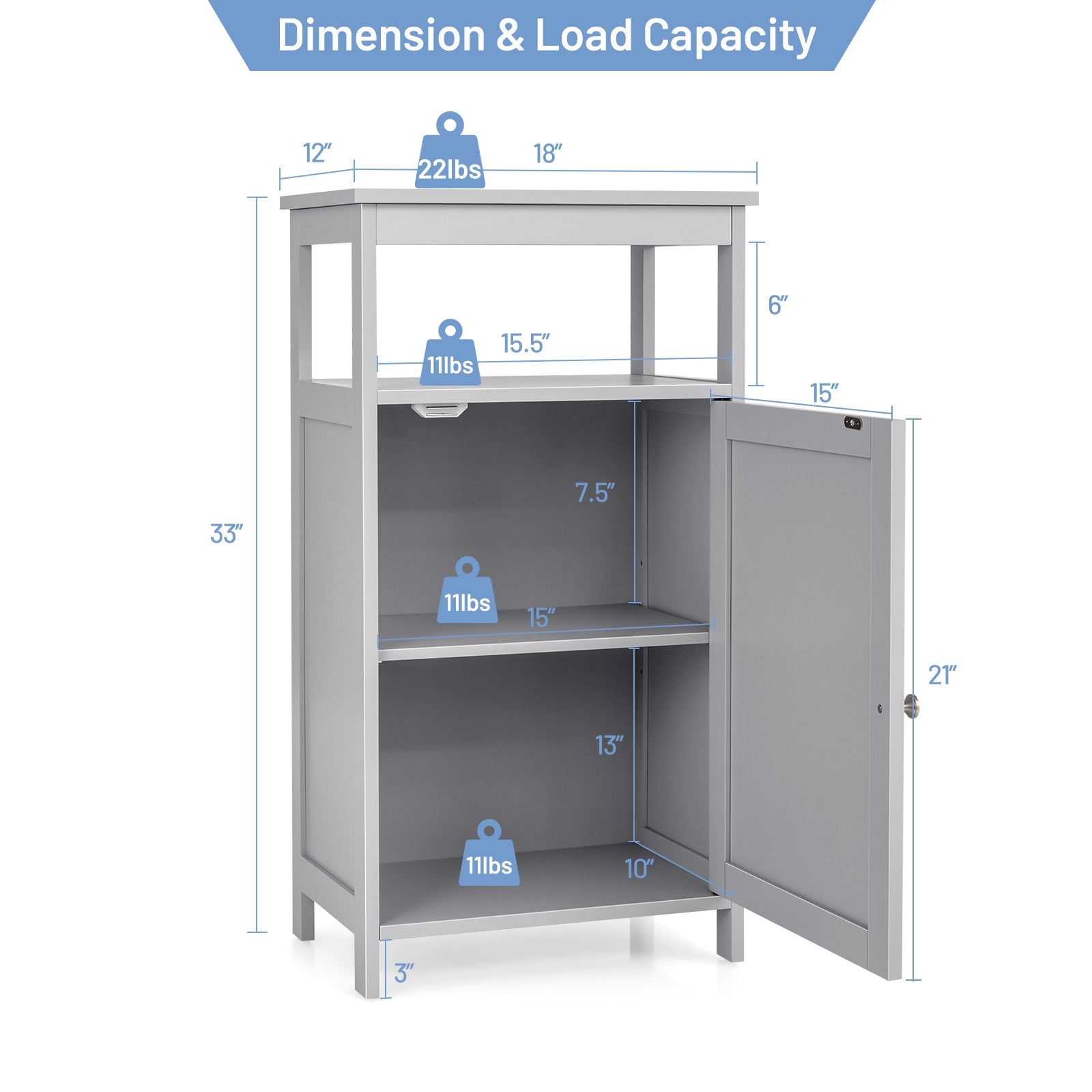 Floor Cabinet Multifunction Storage Rack Organizer Stand by DirectDeals