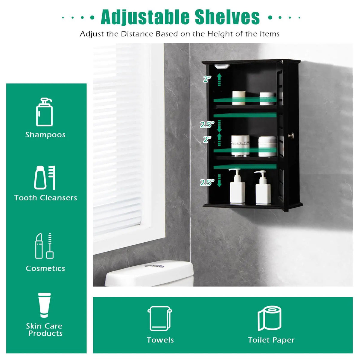 Wall Mount Medicine Cabinet Multifunction Storage Organizer by DirectDeals