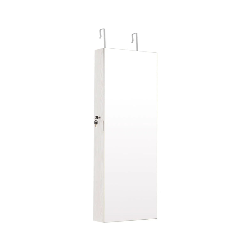 Lockable Storage Jewelry Cabinet with Frameless Mirror by DirectDeals