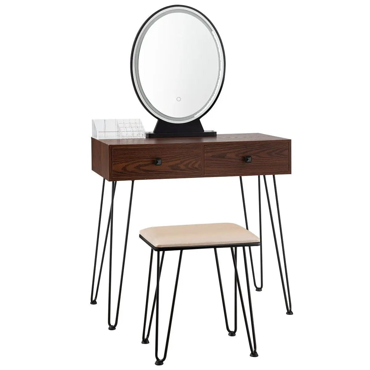 Industrial Makeup Dressing Table with 3 Lighting Modes by DirectDeals
