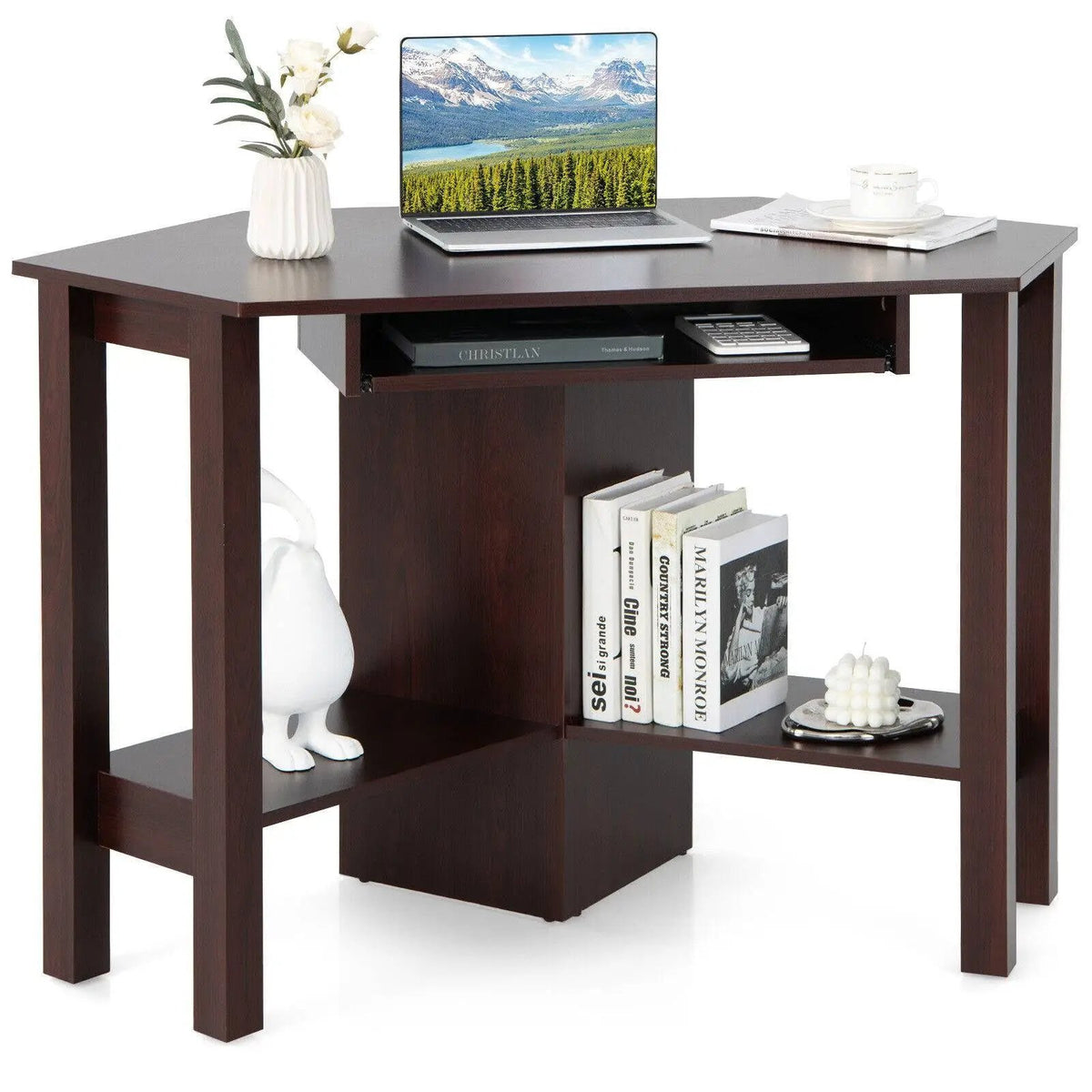Wooden Study Computer Corner Desk with Drawer by DirectDeals