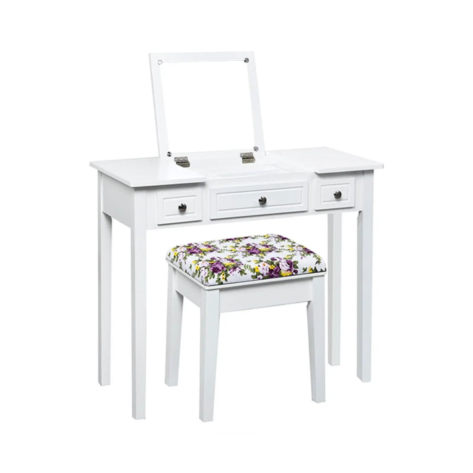 Vanity Dressing Table Set with Flip Top Mirror and 3 Drawers by DirectDeals
