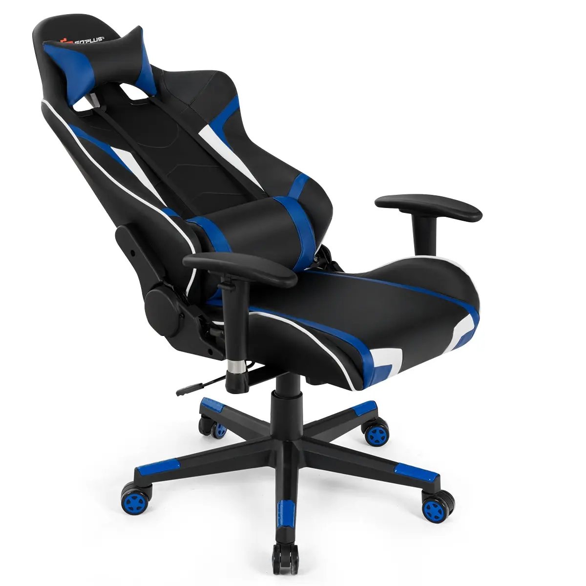 Reclining Swivel Massage Gaming Chair with Lumbar Support by DirectDeals