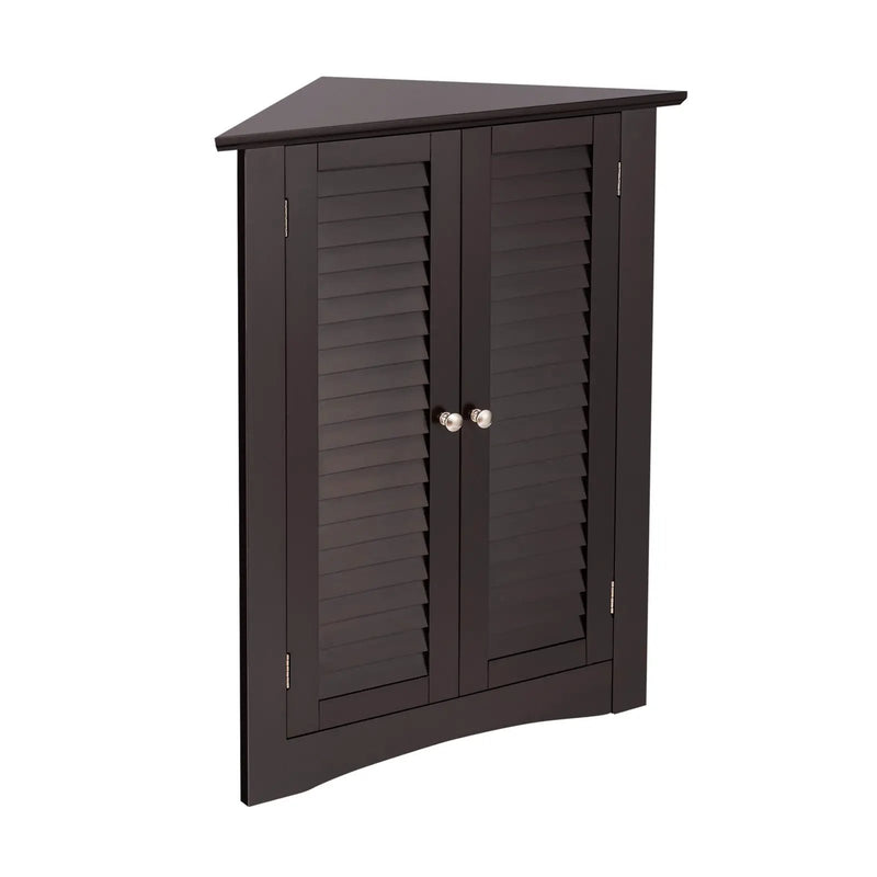 Bathroom Corner Storage Freestanding Floor Cabinet with Shutter Door by DirectDeals