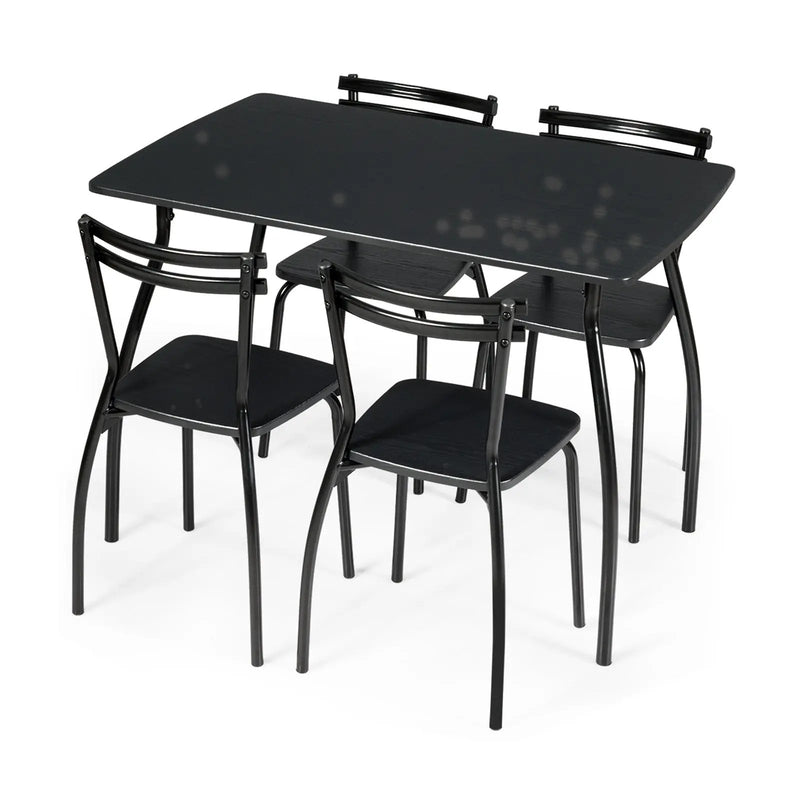 5 Pieces Dining Table Set with 4 Chairs and Backrests by DirectDeals