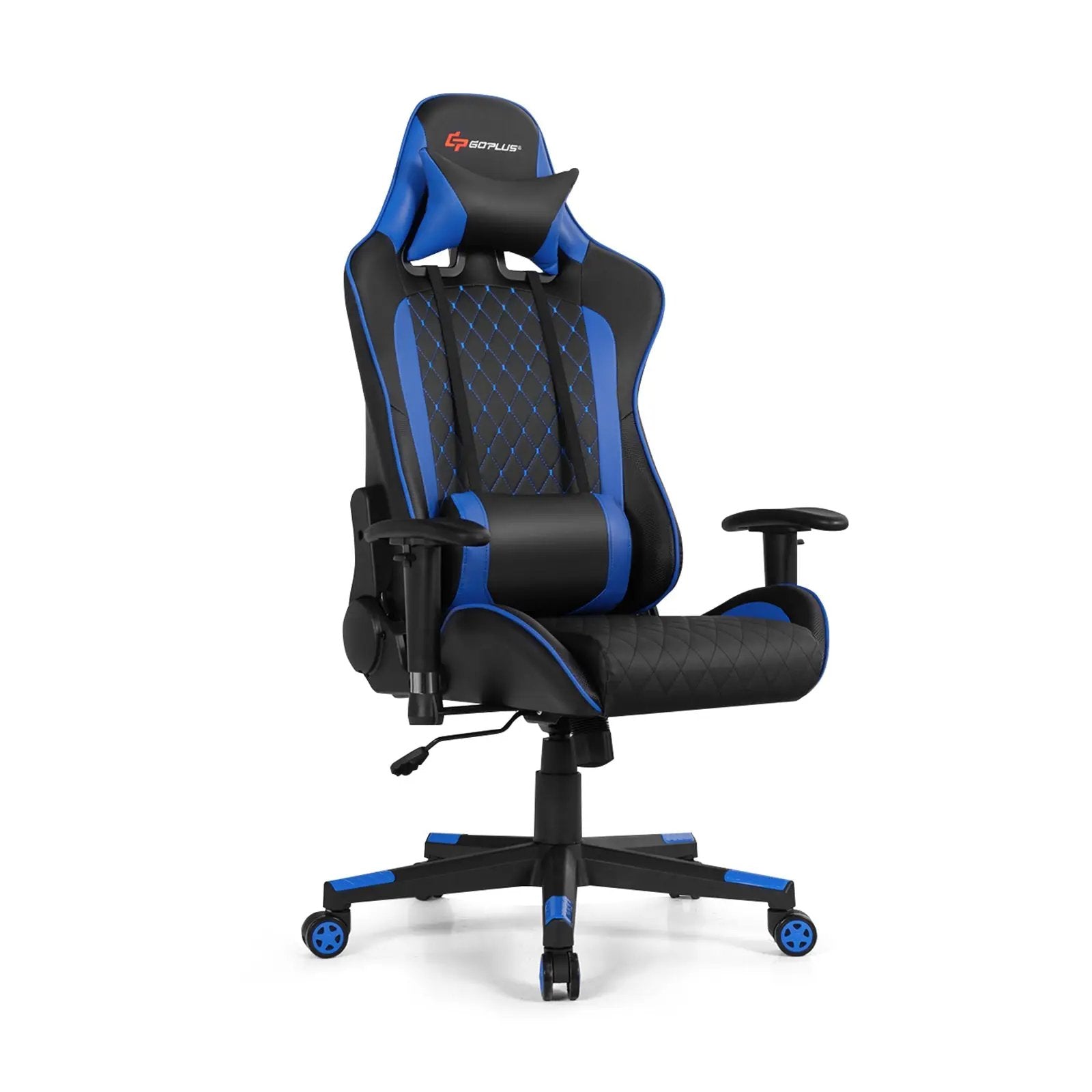 Massage Gaming Chair with Lumbar Support and Headrest by DirectDeals