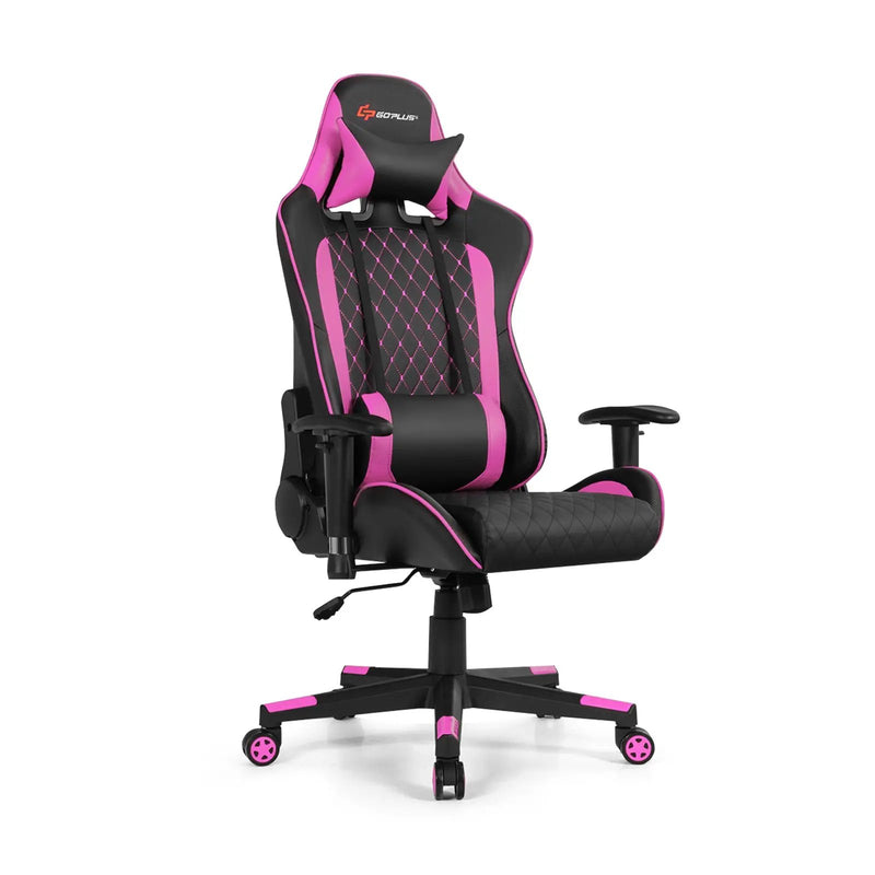 Massage Gaming Chair with Lumbar Support and Headrest by DirectDeals