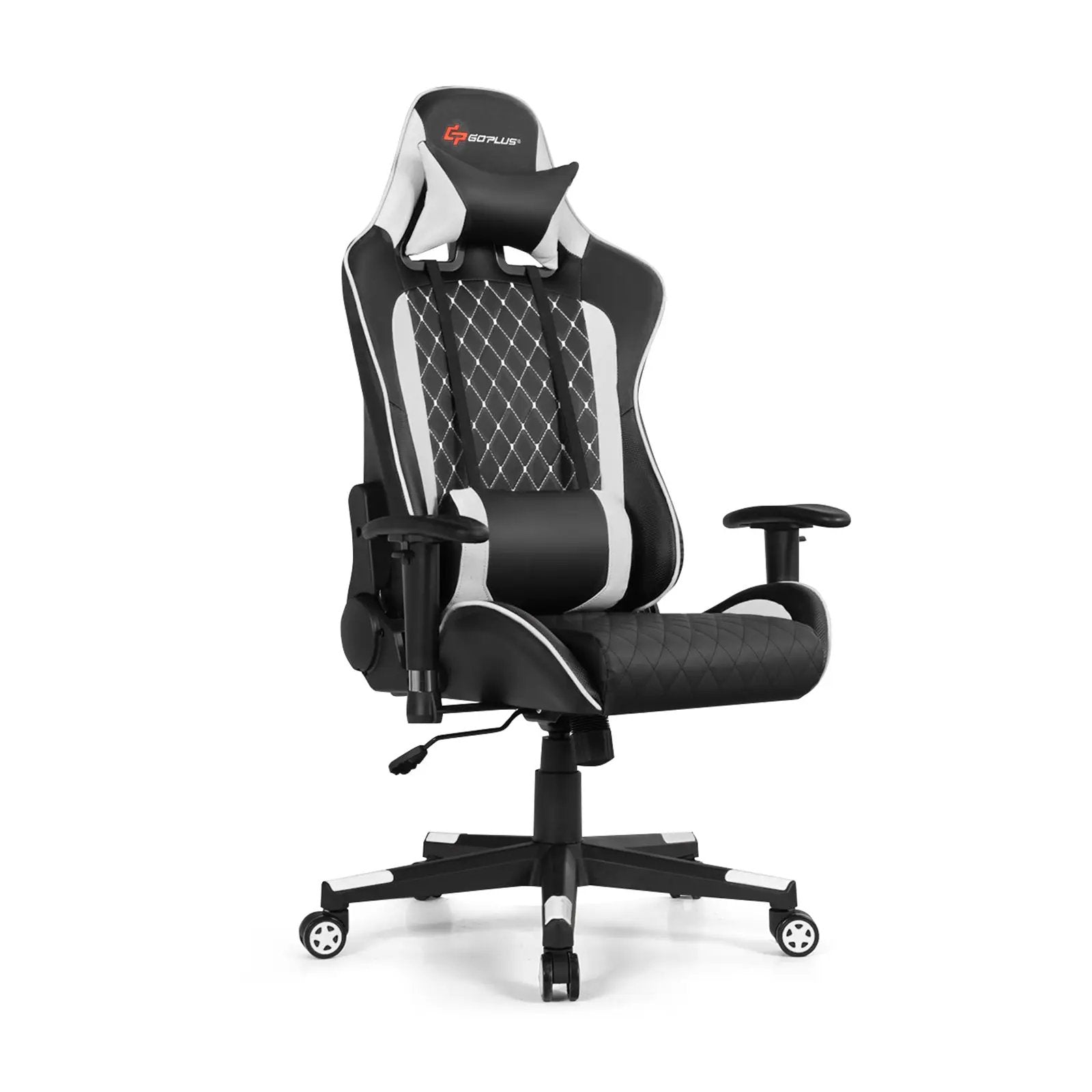 Massage Gaming Chair with Lumbar Support and Headrest by DirectDeals