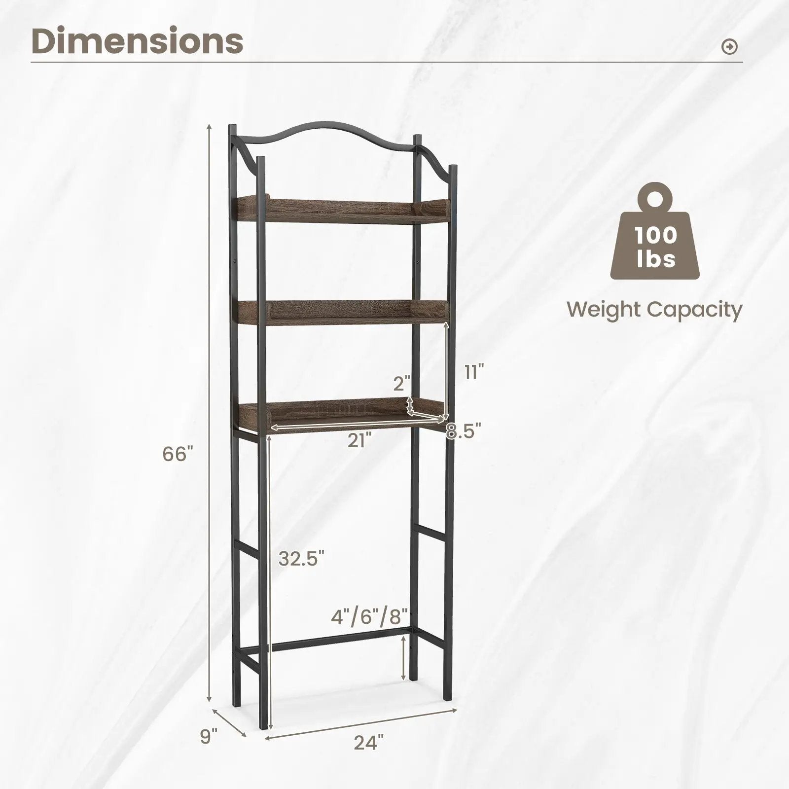 3-Tier Over-The-Toilet Bathroom Spacesaver Storage Rack by DirectDeals