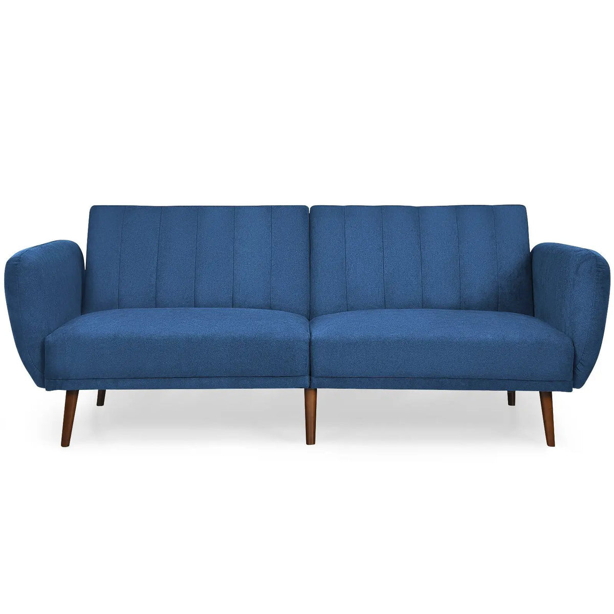 Convertible Futon Sofa Bed Adjustable Couch Sleeper with Wood Legs by DirectDeals