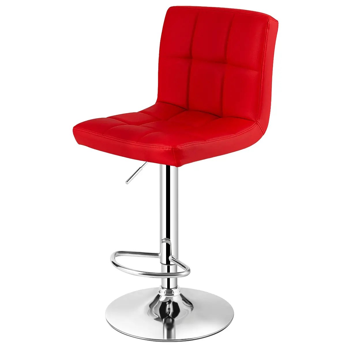 Adjustable Swivel Bar Stool with PU Leather-Brown by DirectDeals