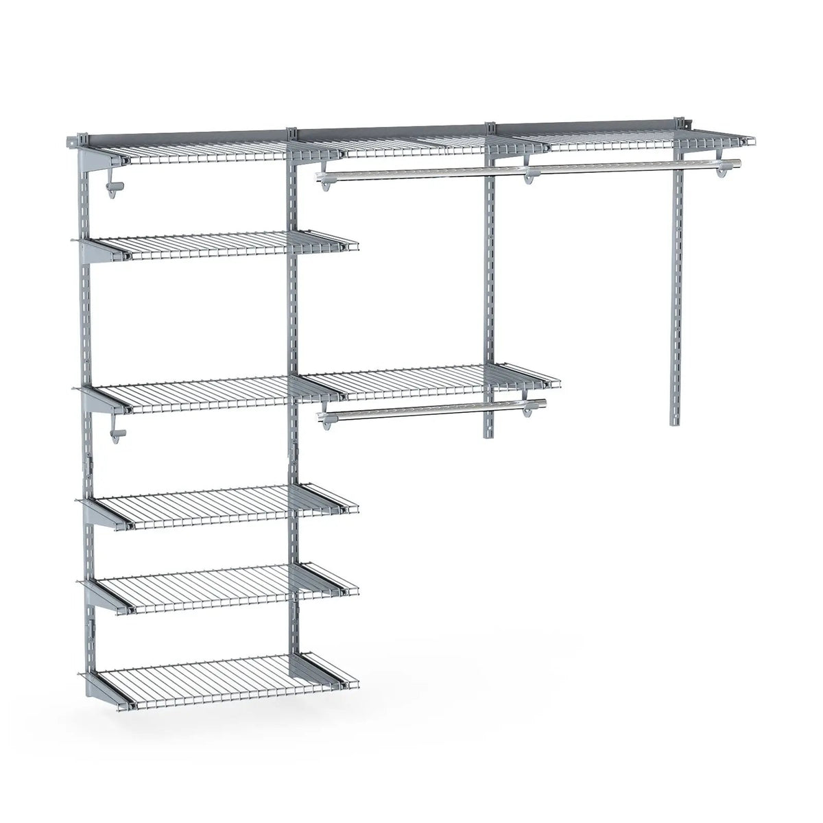 Adjustable Closet Organizer Kit with Shelves and Hanging Rods for 4 to 6 Feet by DirectDeals